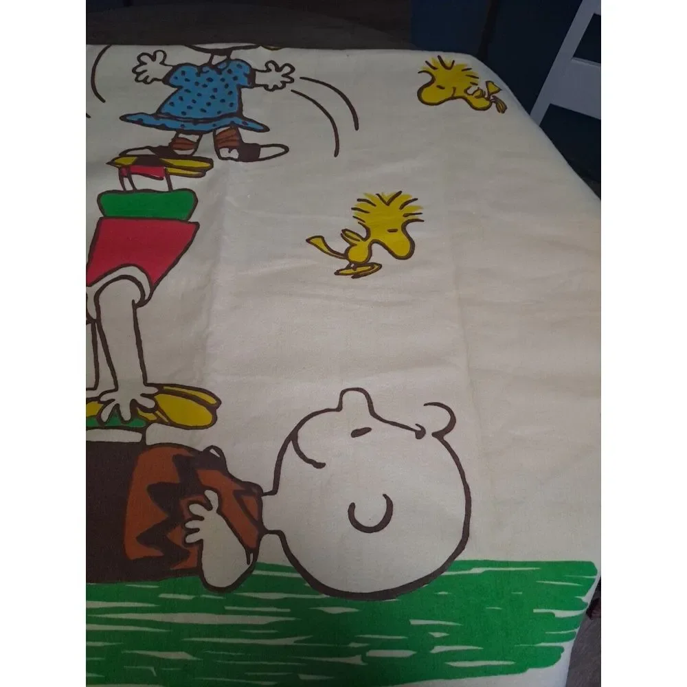 1965 Peanuts The Tag Along Bon Voyage Blanket Keep Fit 45x72 Excellent Condition